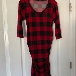 Buffalo check maternity dress